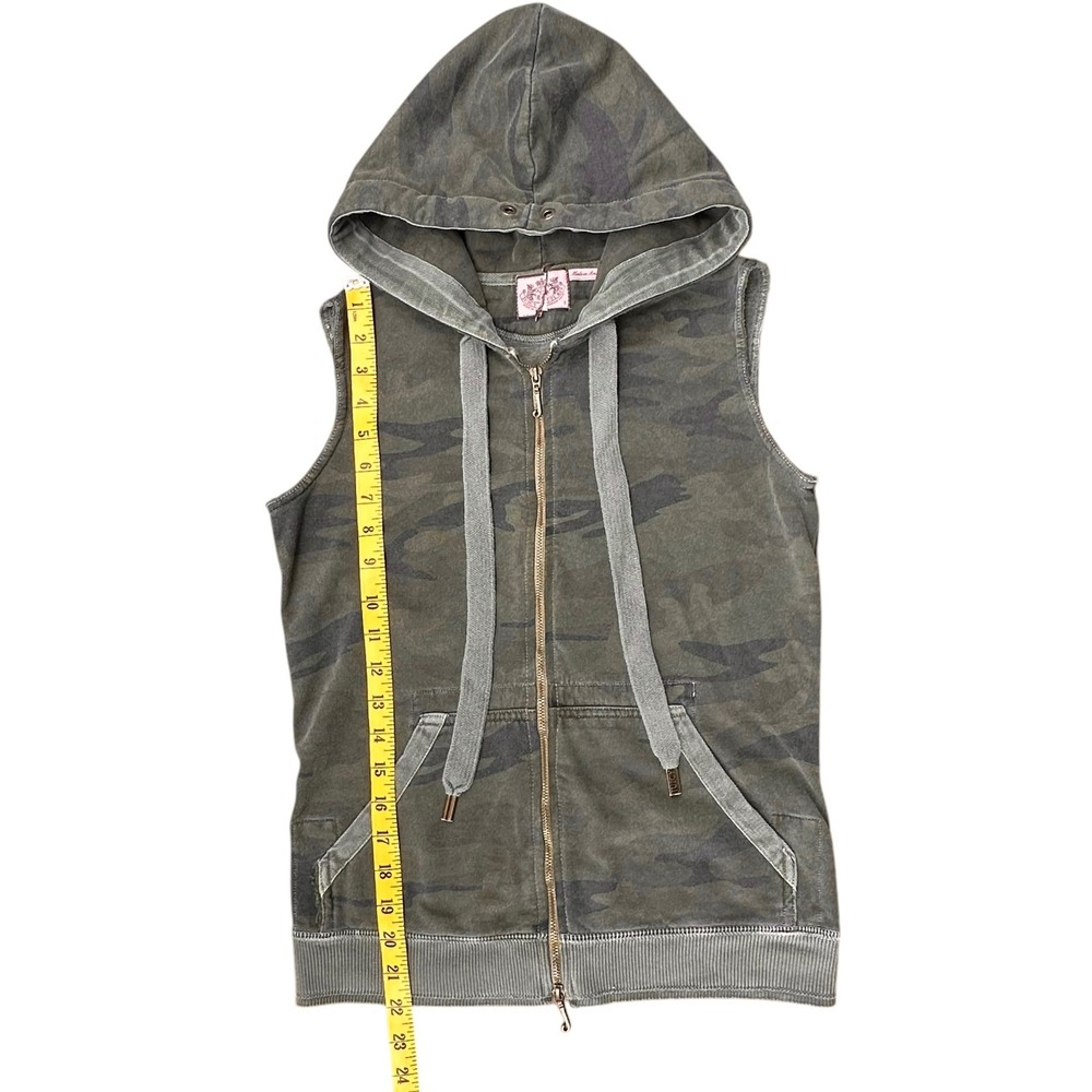 Juicy Couture Vintage Y2K Camo Sleeveless Hoodie Vest Camouflage Made in USA S - Picture 12 of 12